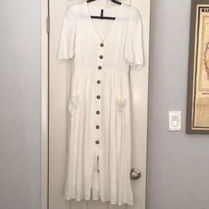 Zara White Midi Dress